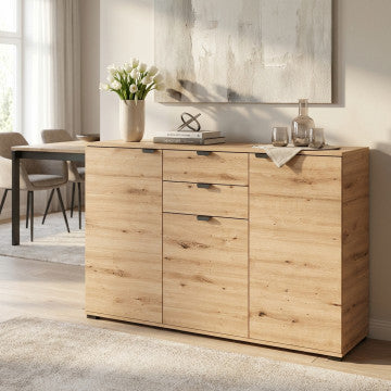 Mobile in truciolare bilaminato rovere chiaro 135x40x95 cm