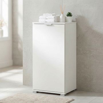 Mobiletto monoanta in truciolare bilaminato bianco 45x38x85 cm