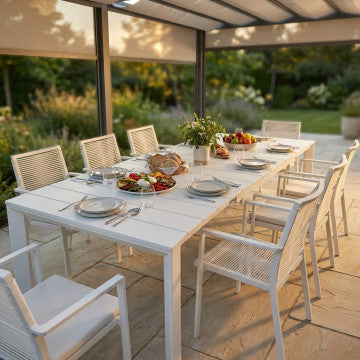 Tavolo alluminio verniciato 165/215 x 85 cm, altezza 75,5 cm