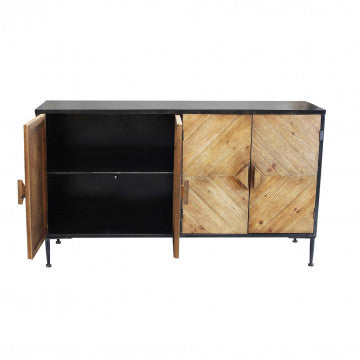 Mobile Derek in metallo e legno, dimensioni 147 x 44 x 85 cm