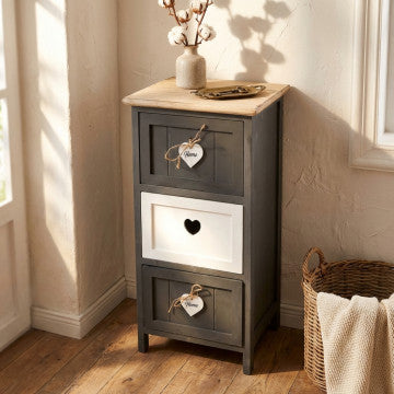 Mobiletto in legno con 3 cassetti - 30 x 27,5 x 63 cm