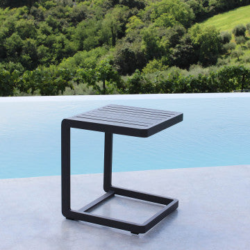 Tavolino quadrato alluminio verniciato 40x40 cm altezza 45 cm