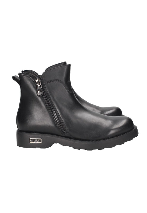 Boot Cult Zeppelin Uomo In Pelle Con Doppia Cerniera Sottopiede Imbottito Suola In Gomma E Tacco Di 4 Cm