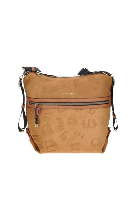 252342 Borsa a Tracolla Cayetana in Camoscio con Chiusura a Cerniera e Tasca Posteriore Misura 32x27x12 cm Pepe Moll