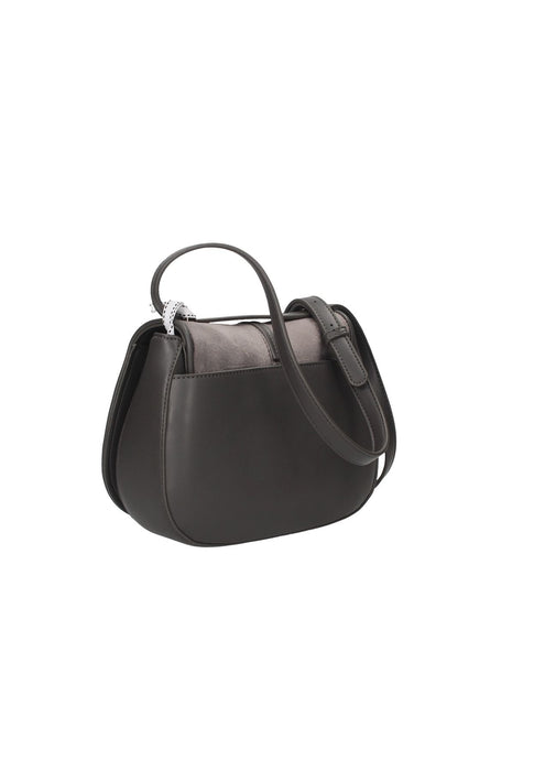 Borsa A Spalla Artemisia In Velluto Con Chiusura A Patta E Charm Lucchetto Frontale Dimensioni 25x20x7 Cm Di V73