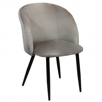 Poltrona struttura metallo seduta schienale velluto 50x50x76 cm