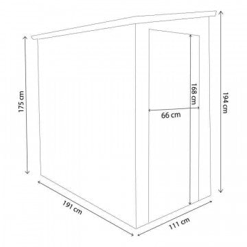 Casetta in plastica con finestra, dimensioni 111 x 191 x 194 cm