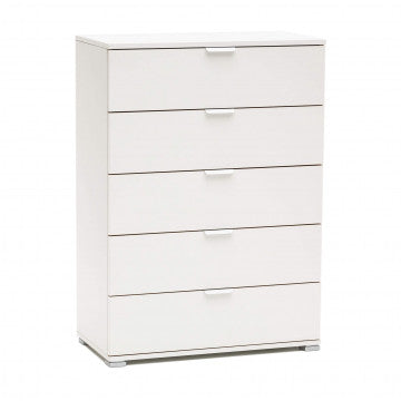 Mobiletto bianco 5 cassetti in truciolare bilaminato 75x38x103 cm