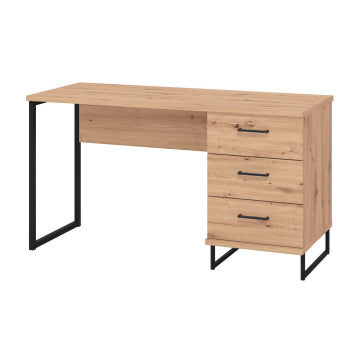 Scrivania computer 137,5x56x75 cm metallo truciolare bilaminato rovere