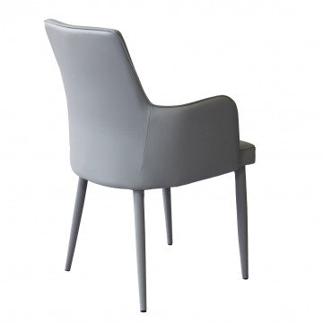 Poltrona in ecopelle grigio chiaro, dimensioni 56x54x89 cm, peso 8,3 kg