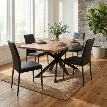 Tavolo in acacia e metallo dimensioni 180x90x77 cm struttura robusta