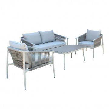 Salotto Mumbai 2 Posti Alluminio Grigio Chiaro 152x80h cm