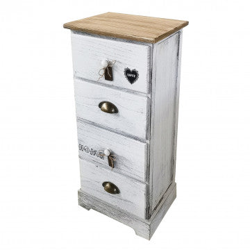 Mobiletto in legno 4 cassetti 35x28x73 cm peso 5,6 kg
