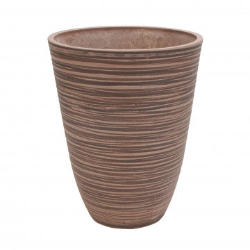 Vaso in fibra sintetica colore taupe, diametro 25,5 cm, altezza 32,5 cm
