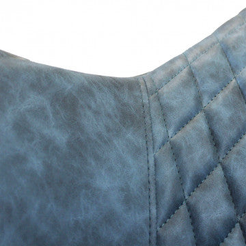 Poltrona struttura metallo seduta schienale ecopelle blu 56x60x87