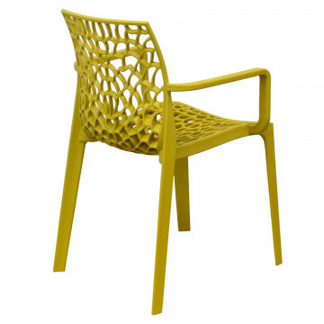 Poltrona in polipropilene impilabile giallo dimensioni 58x62x80 cm