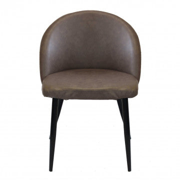 Poltrona struttura metallo seduta schienale ecopelle 50x50x76cm