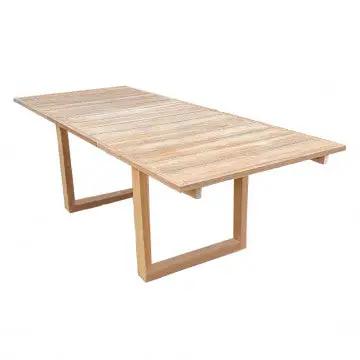 Tavolo Parker 180/260 X 100 in teak marrone con design rettangolare e struttura robusta, ideale per ambienti interni ed esterni.