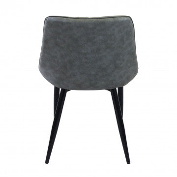 Poltrona struttura metallo seduta schienale ecopelle grigia 59x51x82cm