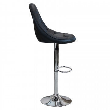 Sgabello regolabile in metallo e ecopelle, altezza 95-116 cm