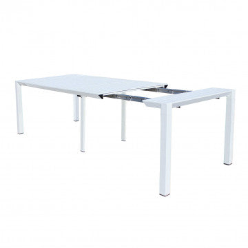 Consolle in alluminio verniciato con struttura modulare, 100 x 51,50-260 cm