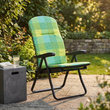 Sdraio carrello acciaio tessuto multicolor scozzese verde giallo 14,8 kg