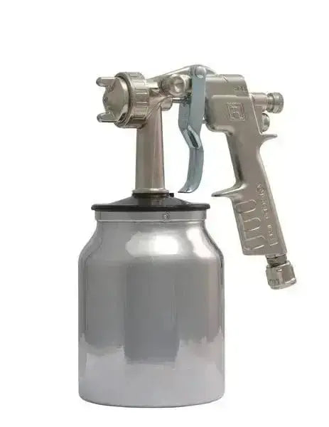 Aerografo per verniciatura F1-E-15 11/A con serbatoio in acciaio da 1000 ml e ugello da 1,5 mm, ideale per utensili e accessori aria compressa.