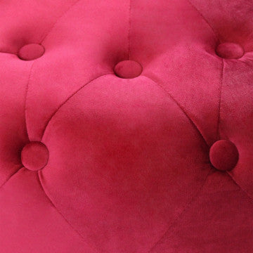 Pouf rotondo in velluto bordeaux diametro 67 cm altezza 41 cm