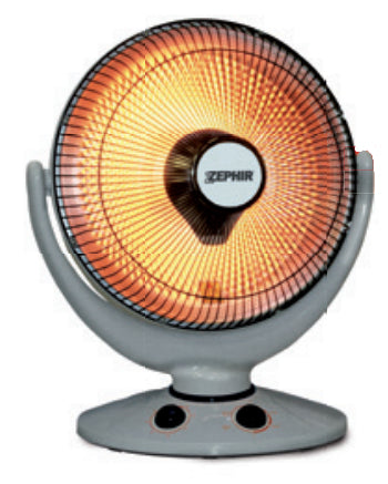 Stufa Parabola Oscillante Carbonio 32cm 500/1000W