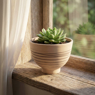 Vaso in fibra sintetica diametro 39 cm altezza 28 cm colore taupe