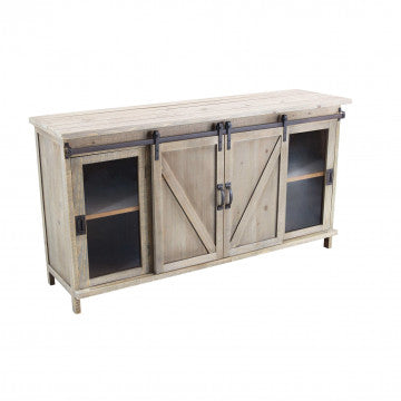 Mobile in legno e acciaio, dimensioni 142x41x76 cm, peso 27,78 kg