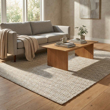 Tappeto in lana e cotone avorio 120 x 180 cm peso 3,3 kg