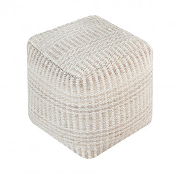 Pouf quadrato in cotone e lana, dimensioni 40x40x40 cm, peso 2,46 kg