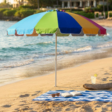 Ombrellone spiaggia diametro 240 cm palo alluminio anodizzato 32 mm