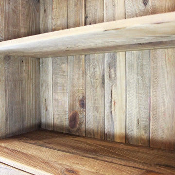 Libreria 4 ripiani 2 cassetti legno pino riciclato 80x40x190 cm