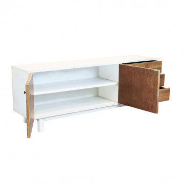 Porta TV legno 2 ante 3 cassetti 178x45x66 cm color naturale