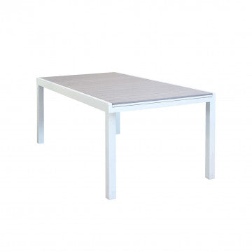 Pental Table 180/240 x 100 - Table d'extérieur extensible avec structure en aluminium et plateau en polywood