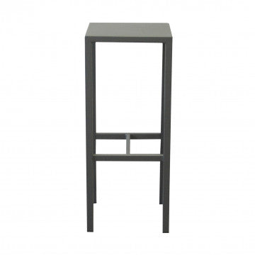 Sgabello industriale antracite con altezza di 77,5 cm, struttura in metallo verniciato, ideale per bar e cucine moderne.