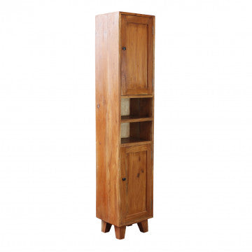 Mobiletto in legno di mogano, 35×30×170 cm, finitura marrone