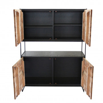 Mobile in legno di pino riciclato, 100x40x131 cm, colore marrone