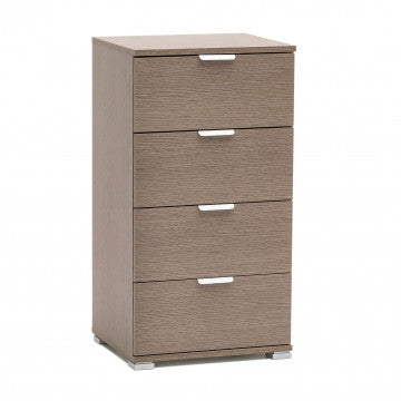 Mobiletto 4 cassetti rovere grigio truciolare bilaminato 45x38x85 cm