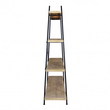 Mobile ferro e legno con 4 ripiani 145x44x176 cm, peso 14,9 kg