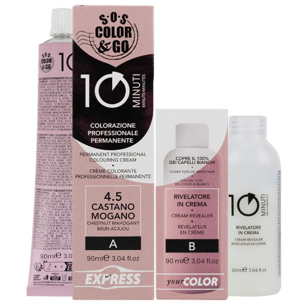 ALAMA SOS COLOR & GO TINTA CAPELLI 10 MINUTI CASTANO MOGANO 4.5
