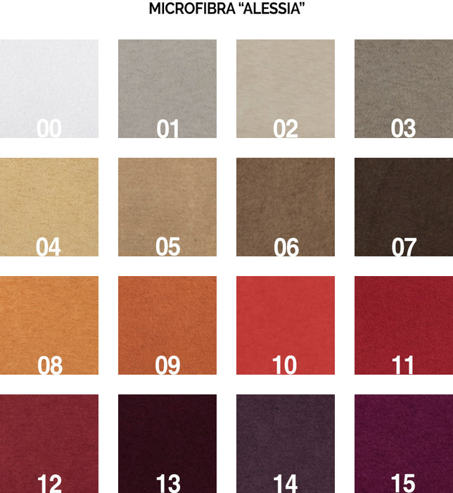 Campionario colori microfibra Alessia per personalizzare il divano del letto a scomparsa Kentaro Sofà, disponibile in varie tonalità.