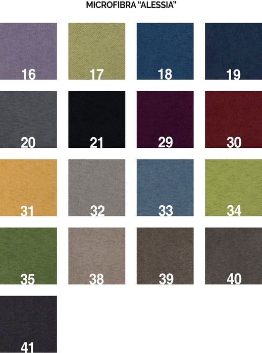 Tavolozza colori microfibra Alessia per personalizzare il divano del letto Kentaro Sofà 120 verticale a scomparsa.