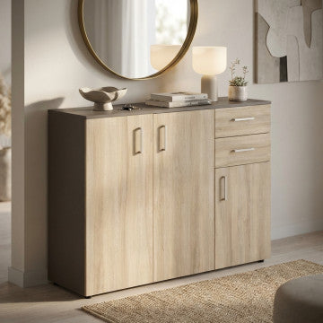 Mobile contenitore truciolare bilaminato grigio olmo 106x36x83 cm