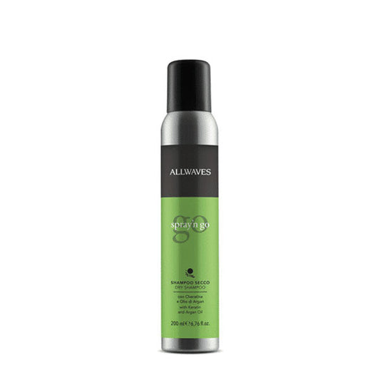 Allwaves Shampoo a Secco Argan e Cheratina Spray'N Go 200 Ml