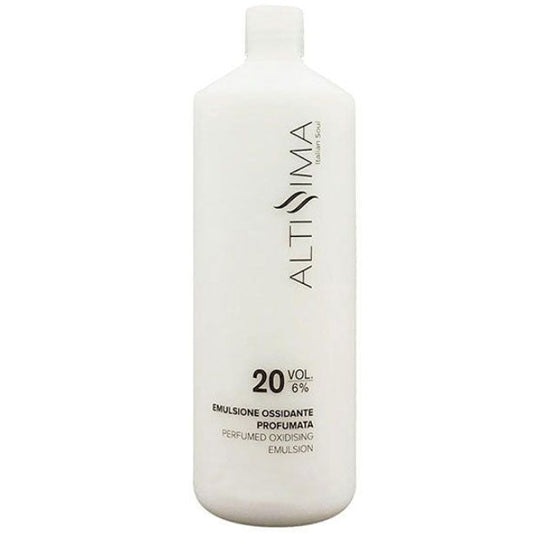 Emulsione ossidante profumata 20 volumi in bottiglia bianca da 1000 ml, crema attivante per colore capelli, resa vibrante e duratura
