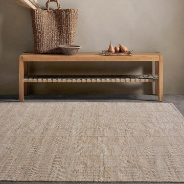 Tappeto in lana e juta beige 160x230 cm, spessore 1 cm, peso 4,4 kg