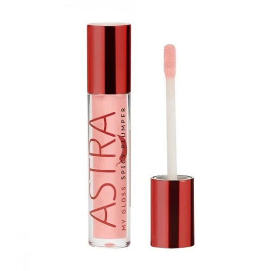 Labbra volumizzanti con gloss rosa, formula morbida e dermatologicamente testata, contenitore con applicatore a spugna, effetto istantaneo